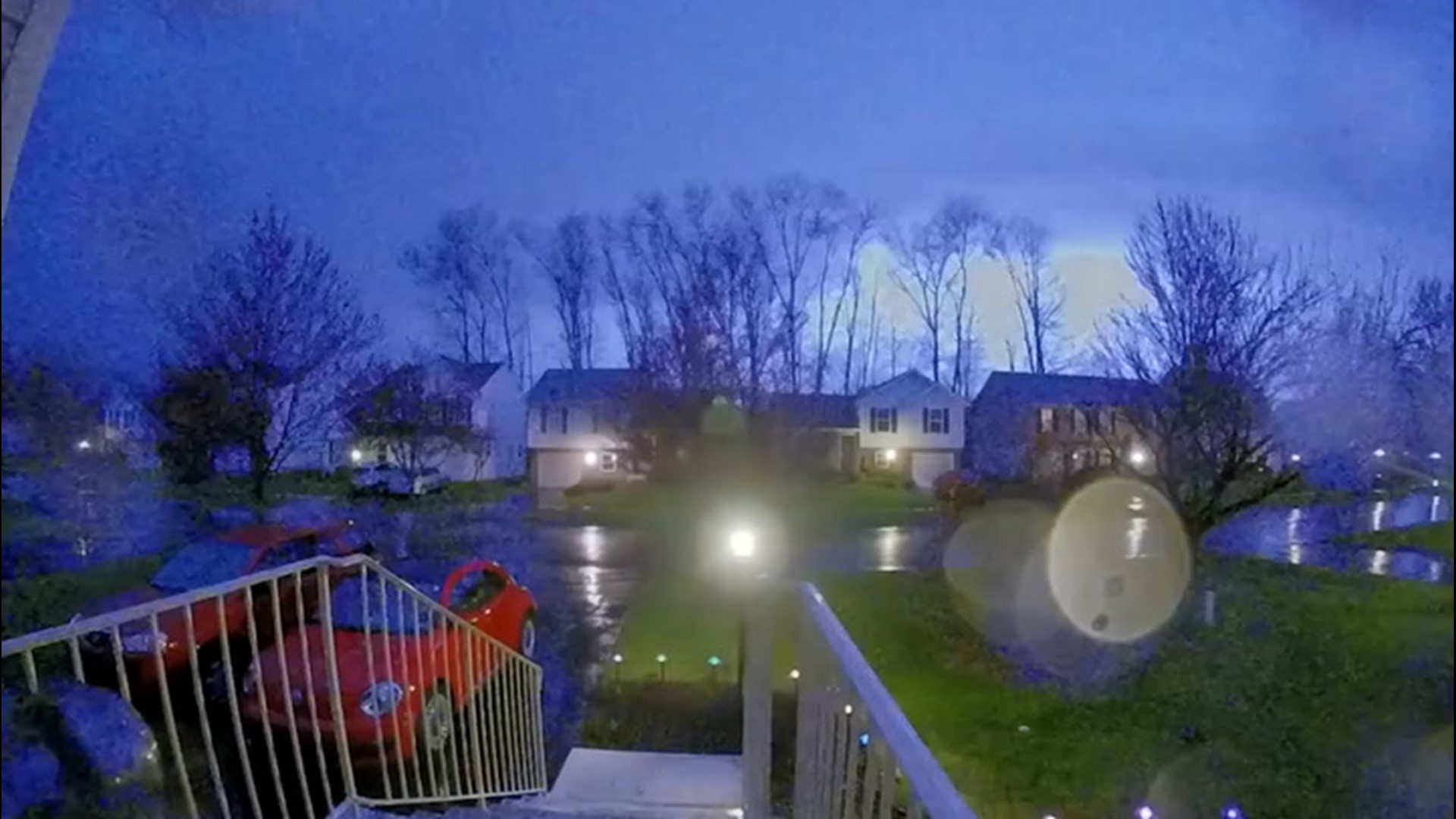 The storms early in the morning of April 8 came with frequent lightning, as these time-lapse videos from State College, Pennsylvania, show.