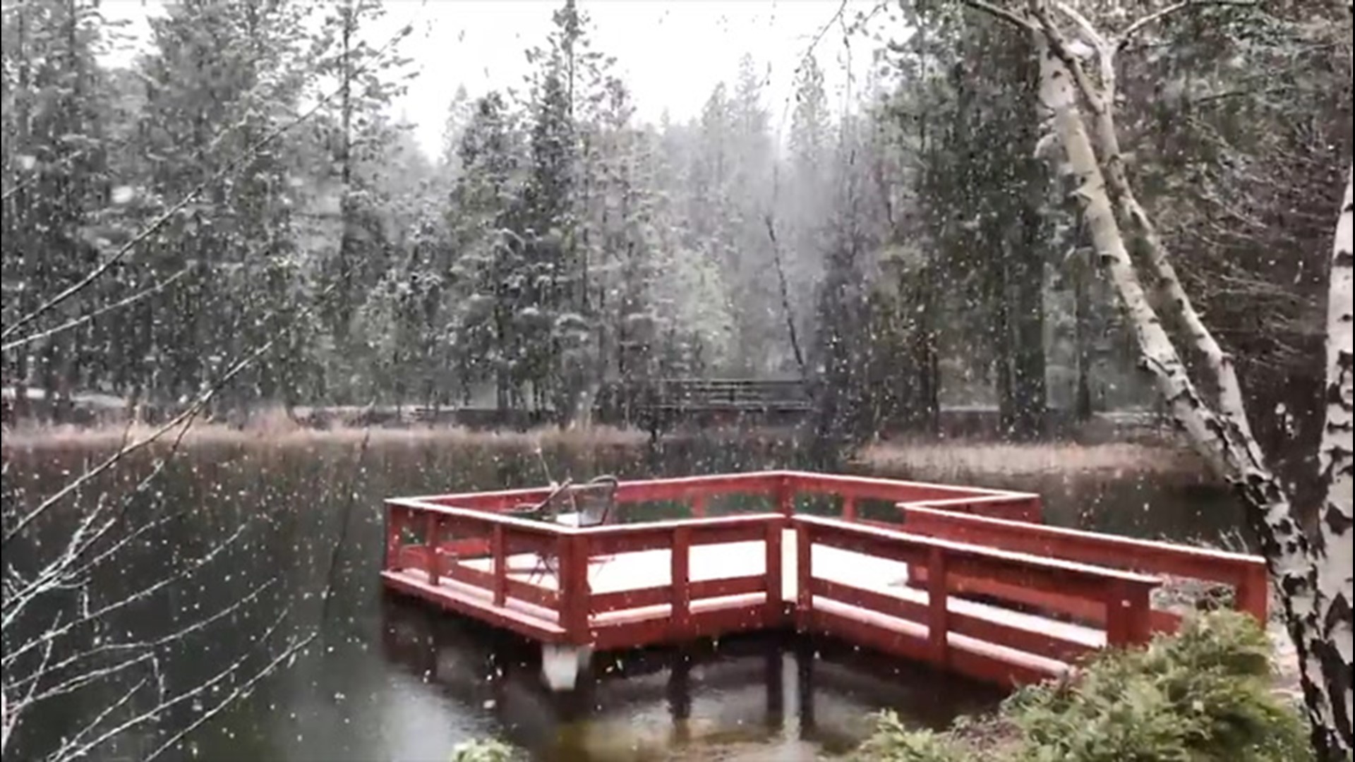 On Saturday, April 3, snow fell in Dunsmuir, California.