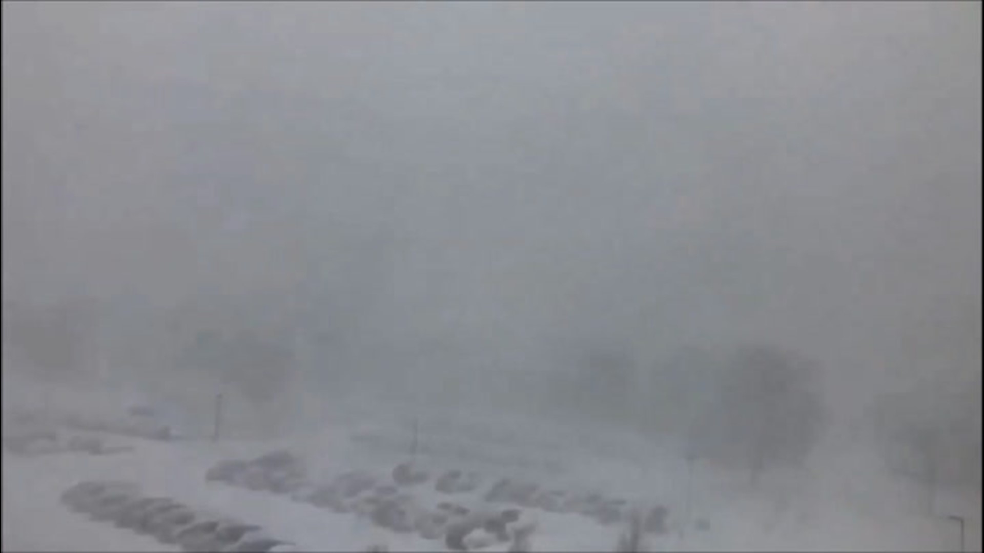 Lake-effect snow coming off Lake Ontario in Oswego, New York, created blizzard conditions, with close to zero visibility at times on Feb. 27.