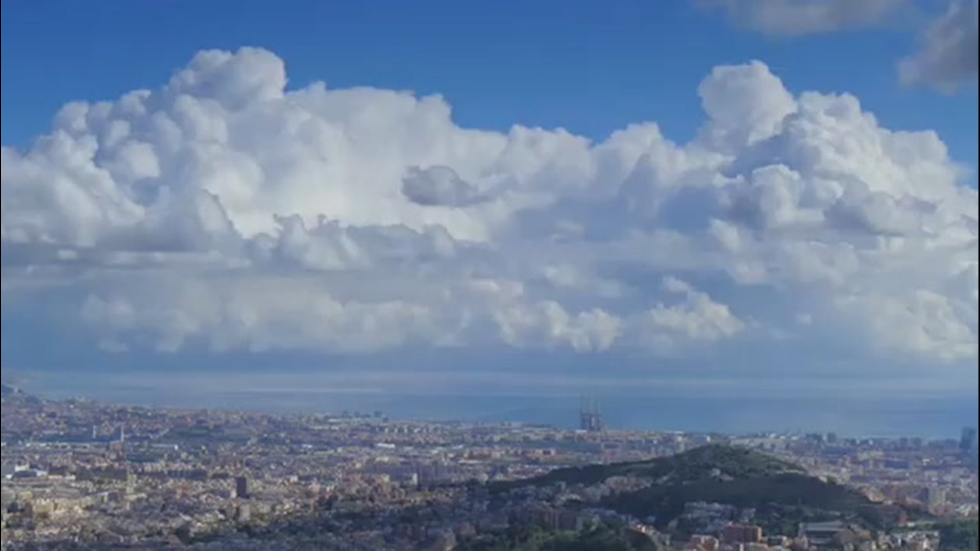 Cumulous clouds formed in the morning of Oct. 14, over the Baltic Sea outside of Barcelona, Spain, as captured in this time-lapse video.