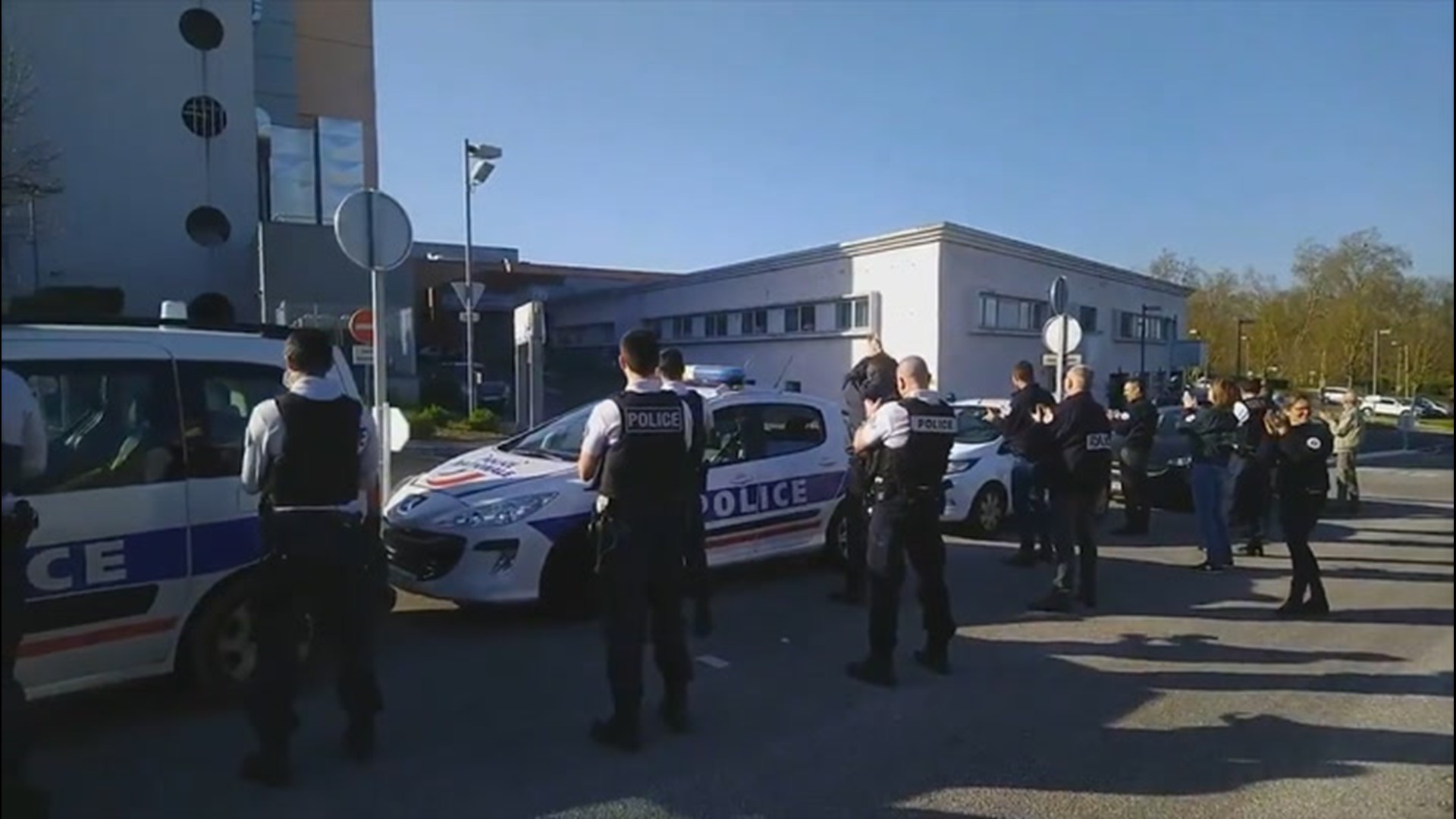 Police cheered on healthcare workers at a hospital in Angouleme, France, on March 30, as the region continues to deal with the COVID-19 pandemic