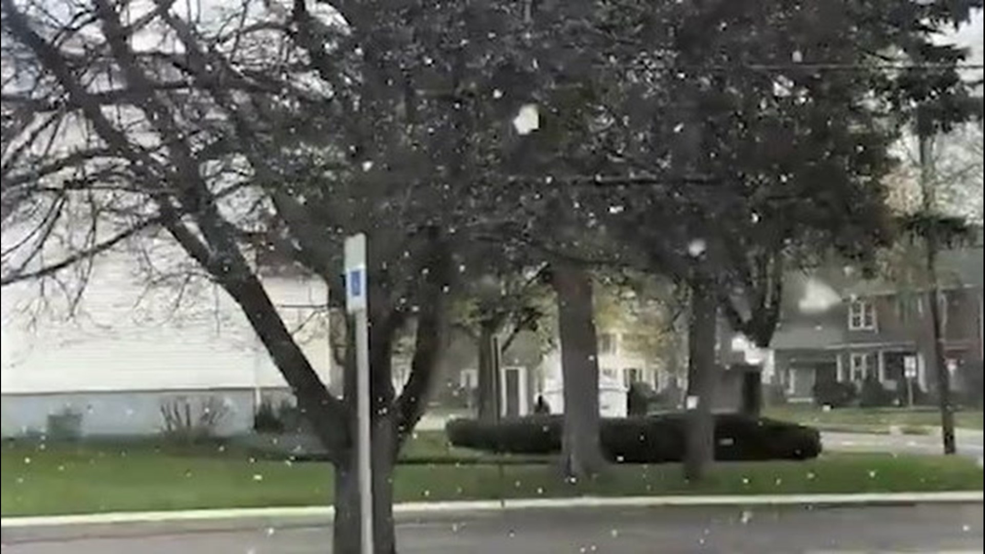 The winter weather was quite a shock for residents as snow moved through Orchard Park, New York, just south of Buffalo, on May 8.