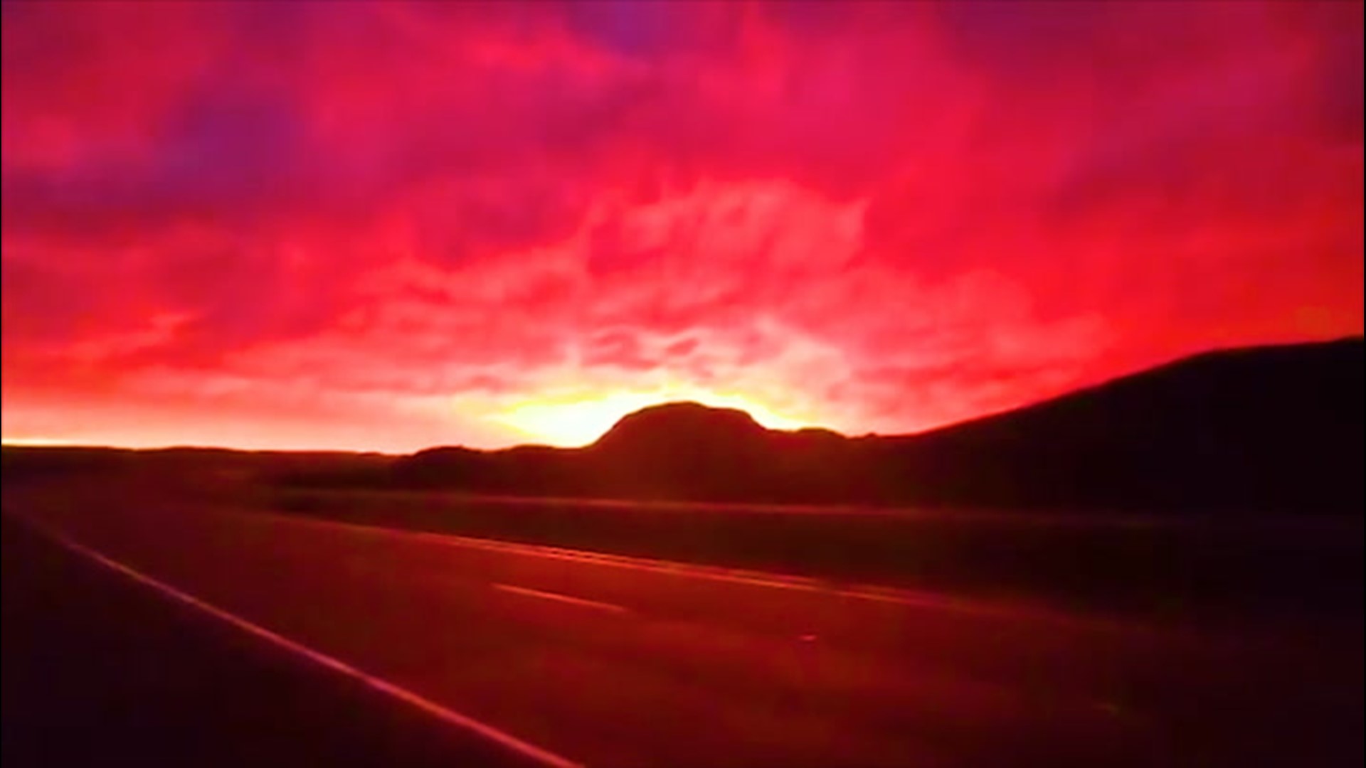 Sky turns fiery red after thunderstorm | cbs8.com