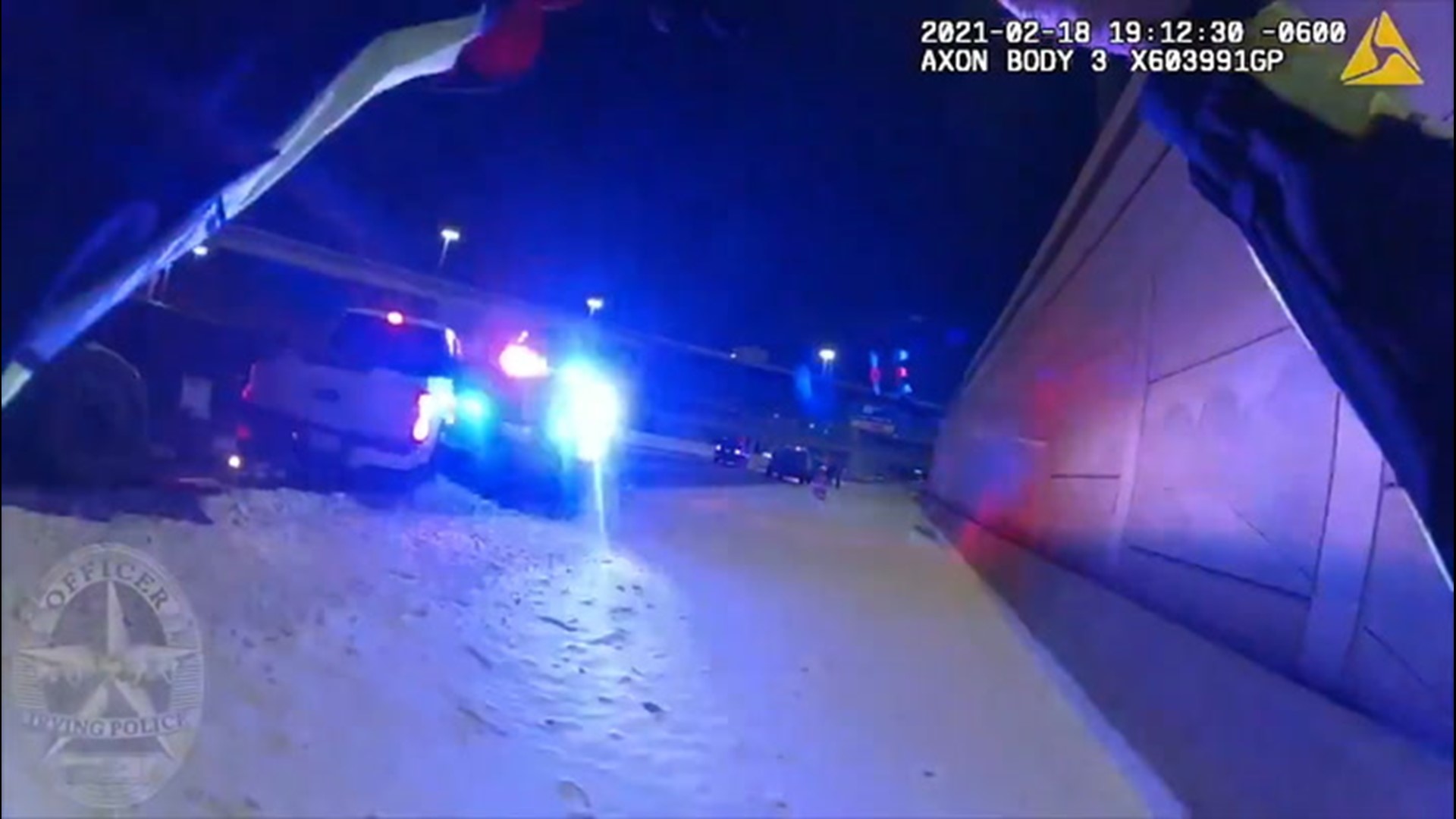 On the night of Feb. 18, an officer with the Irving Police Department saw his cruiser hit not once, but twice, as vehicles lost control in icy conditions.