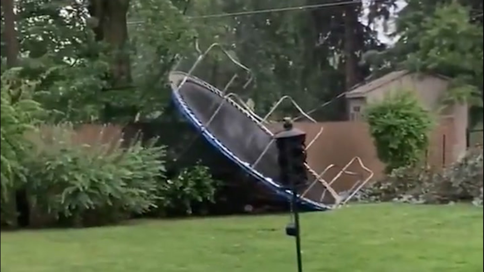 While standing outside, taking in a thunderstorm, this man was startled after a flash of lightning was followed by a loud clap of thunder in Guildford, Pennsylvania, on July 21.