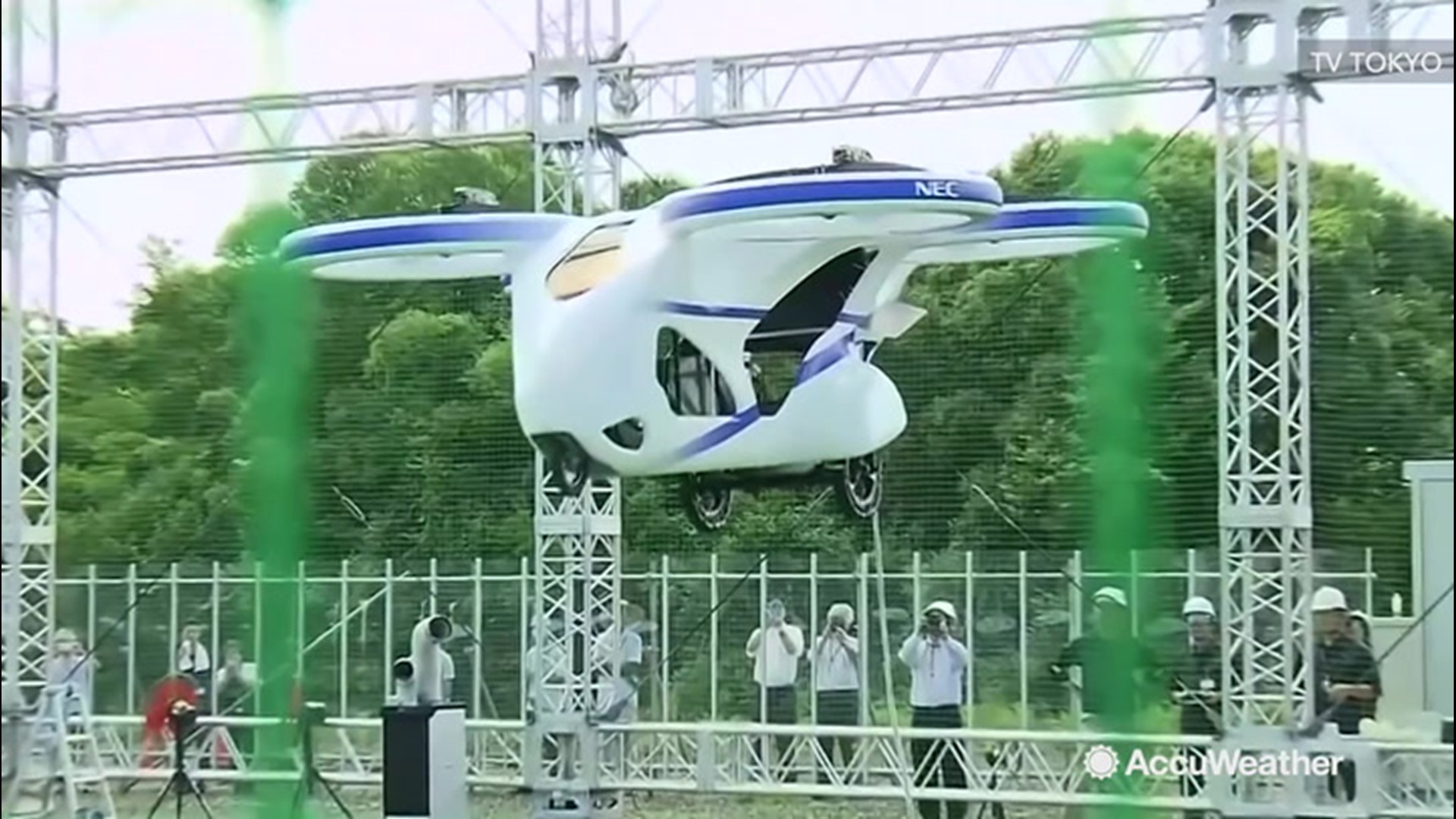 Is this the future? A Japanese flying car successfully hovered over the ground during a test flight on August 5. The Japanese government is aiming for flying cars, like this one, to begin taking to the skies in 2023. While the vehicles are expected to only be available for commercial shipping at that time, it won't take long for them to be used for moving people, as the government hopes to make that happen by the end of the decade.