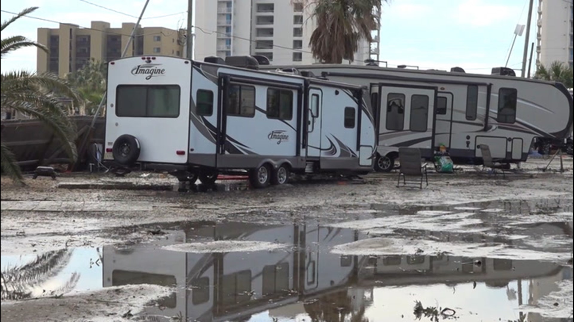 While other people evacuated or hid in a public restroom nearby, one man stayed in an RV near Pensacola when Hurricane Sally made landfall nearby.