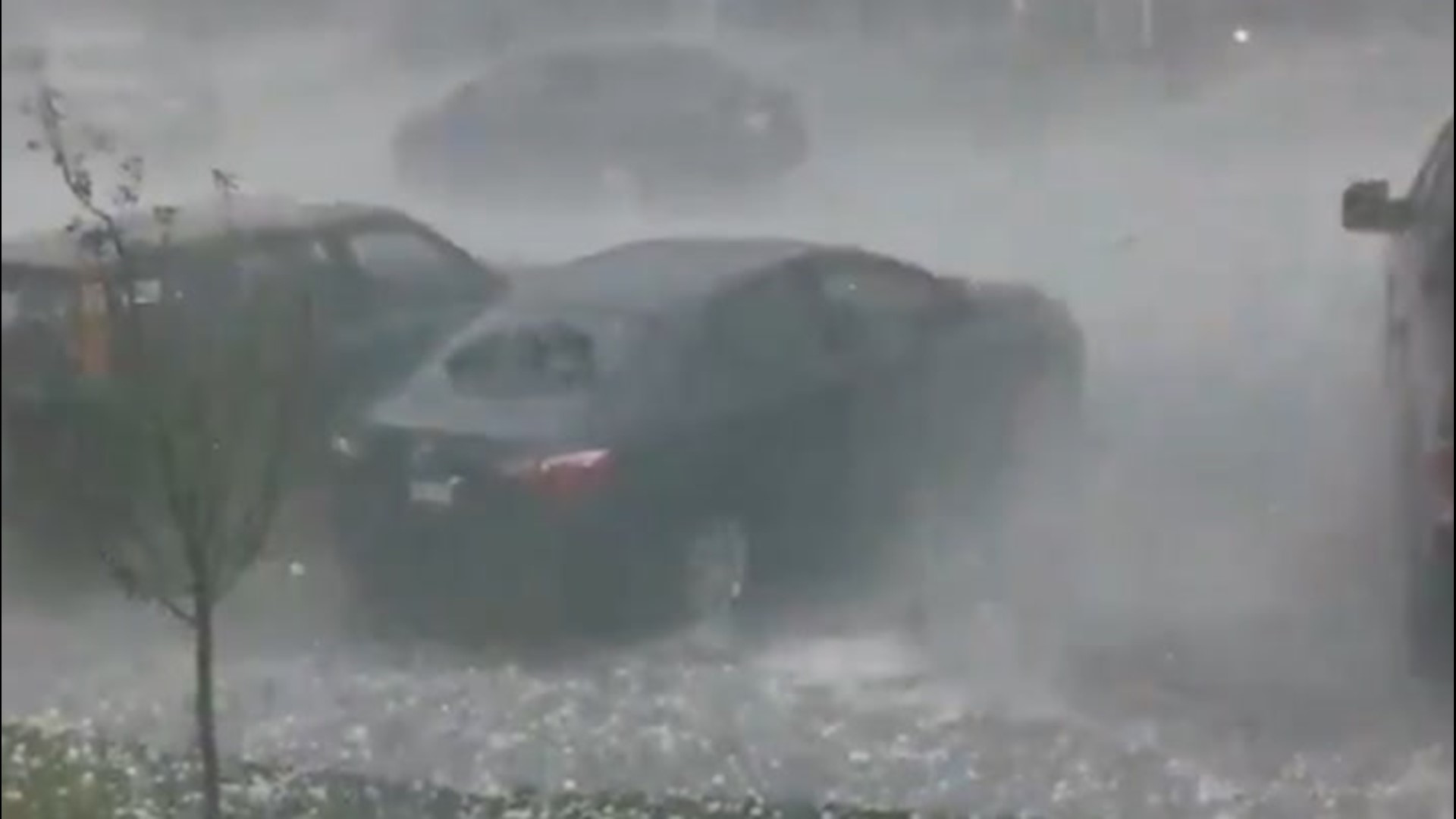 On June 13, a heavy hail storm hit Calgary, Alberta, Canada, shattering one residents windshield with what they described as tennis-ball-sized hail.