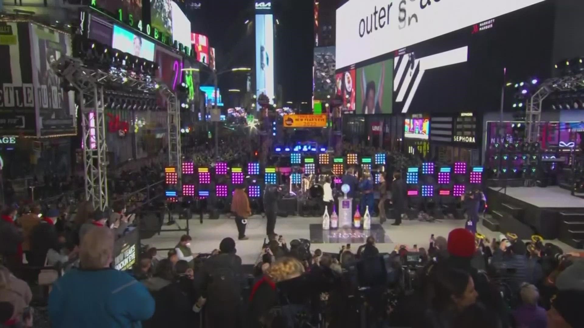 New York City performed its traditional ball drop in Times Square to welcome 2022.