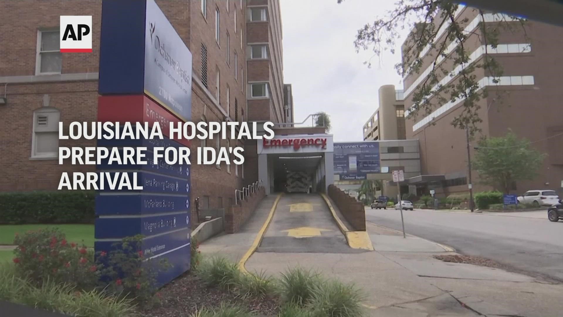 Louisiana's largest hospital system, Ochsner Health, has equipped its hospitals with generators and boilers to ensure hot water and power as Ida nears