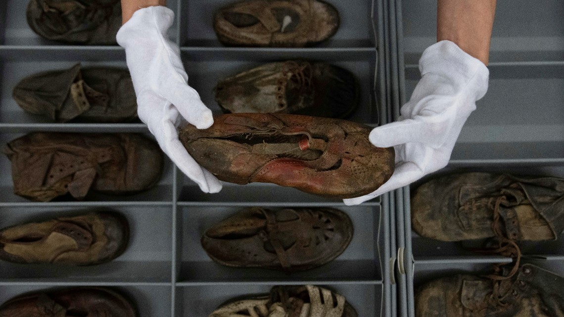Jewish Skeleton Collection Auschwitz museum conserving shoes of children killed in Holocaust ...