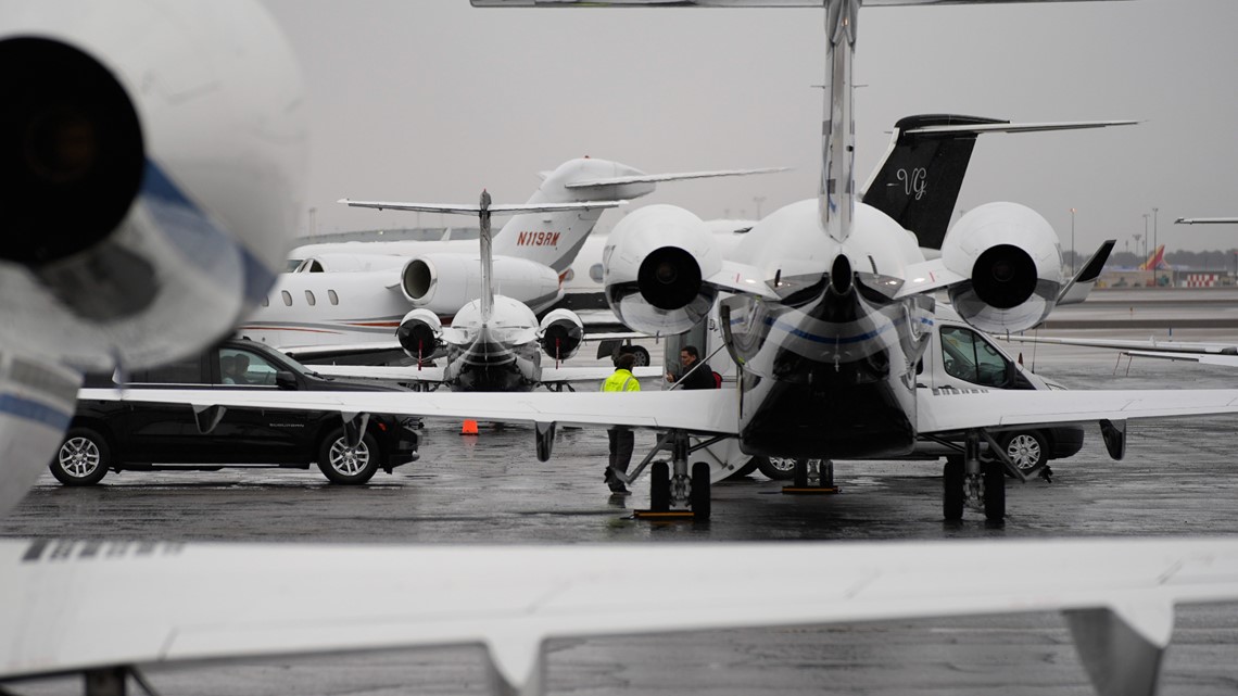 How many private jets can land for the Super Bowl?