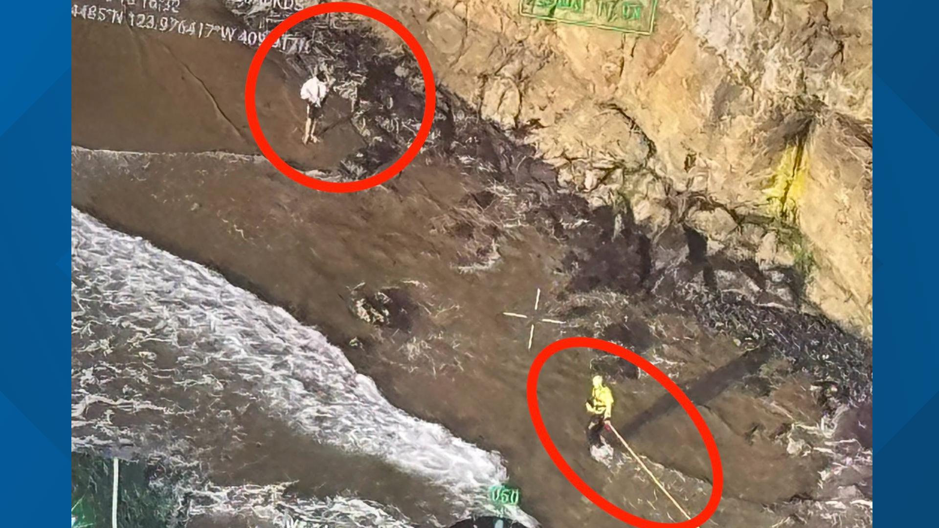 Beach Rising Tides Tourists rescued after rising tide traps them on secluded Oregon coast ...