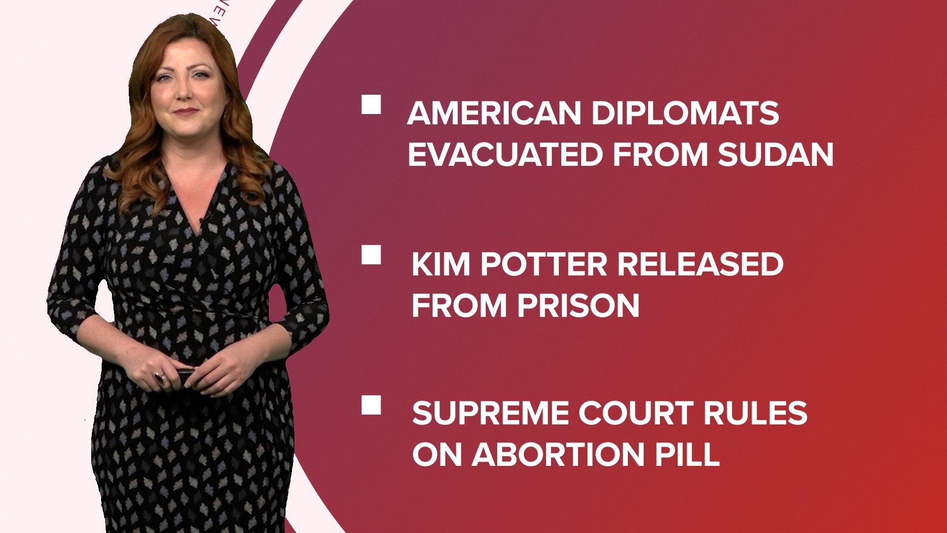 A look at what is happening in the news from US Embassy officials evacuated from Sudan to abortion pill access remains and gymnast Simone Biles gets married.
