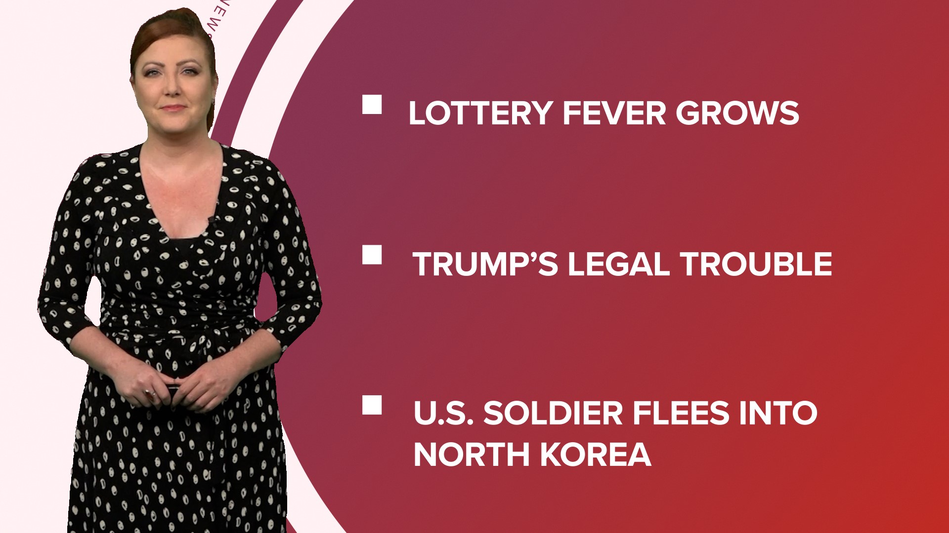 A look at what is happening in the news from lottery fever to the former president’s legal troubles and more on the record-breaking heat across the nation.