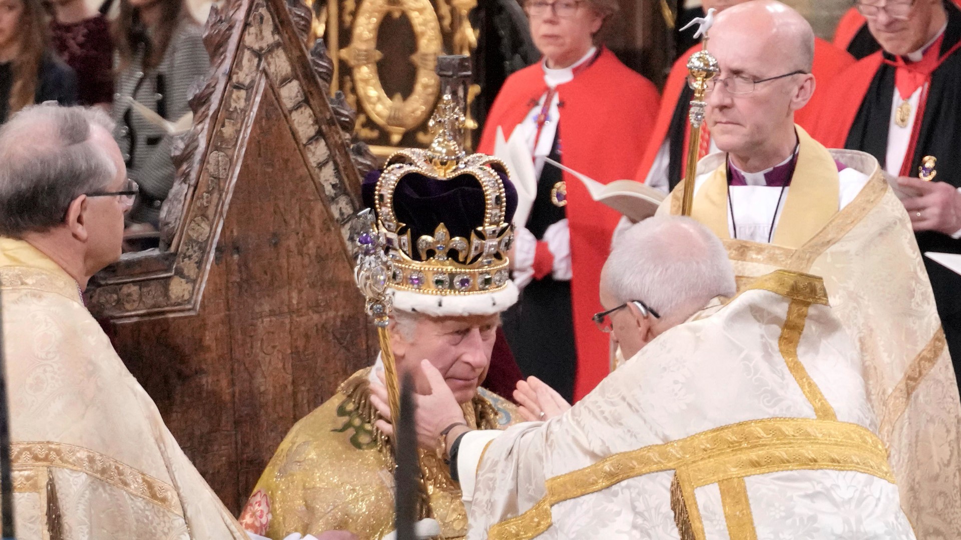 King Charles III was crowned on Saturday at Westminster Abbey, in a ceremony built on ancient traditions, at a time when the U.K. monarchy faces an uncertain future.