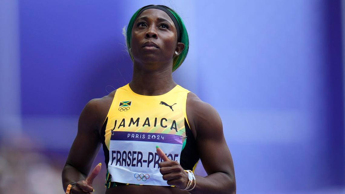 Acka エーシーケーエー アメスリフリンジトップス　sheller hyeon Shelly-Ann Fraser-Pryce shows-off her fiery orange hairand it's