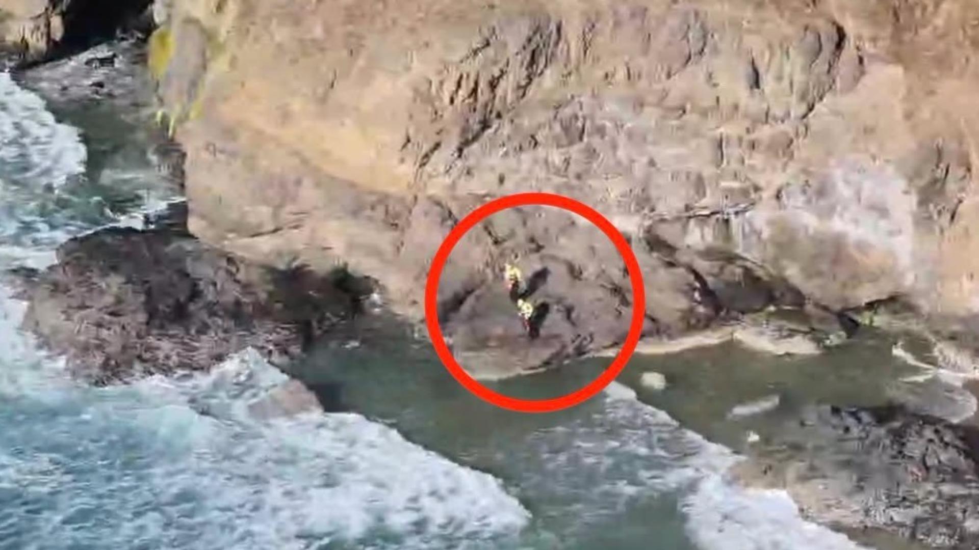 Beach Rising Tides Tourists rescued after rising tide traps them on secluded Oregon coast ...