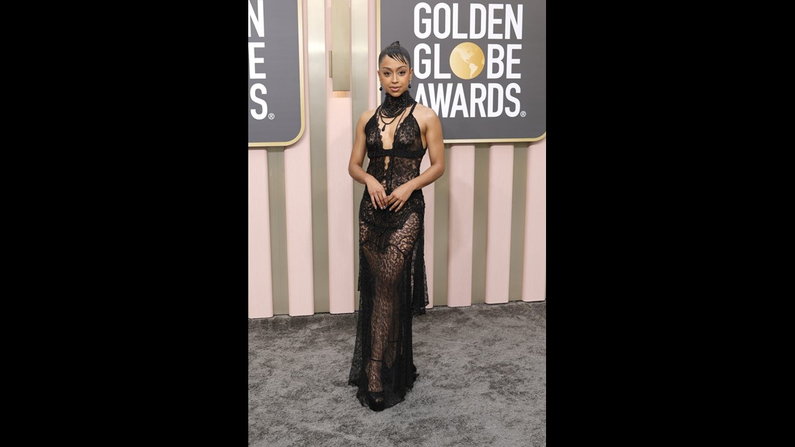 liza koshy golden globes dress Liza Koshy's Sheer 2023 Goldens Globes Look Includes a Lace Thong  (Exclusive)