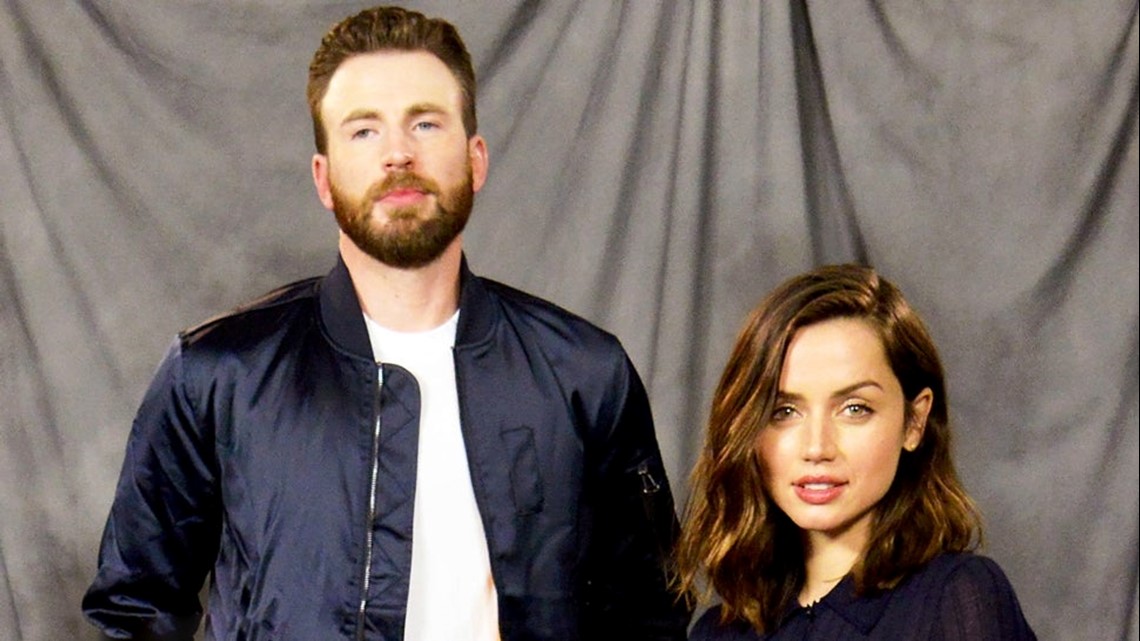 Knives Out' Stars Chris Evans & Ana de Armas Reunite at W