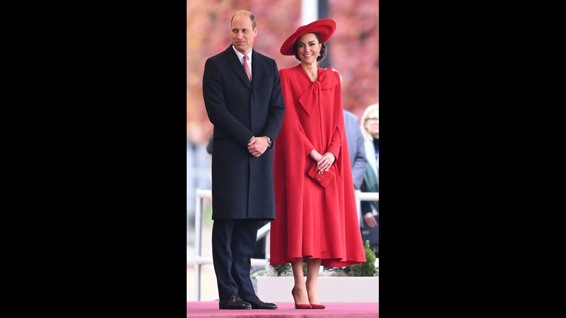 kate middleton red cape dress Kate Middleton Reigns Supreme in Dramatic Red Caped Dress