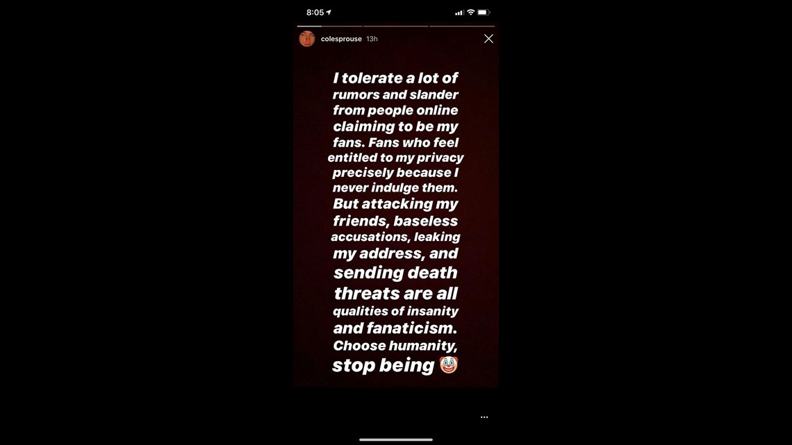 Cole Sprouse Blasts Fans for Posting 'Baseless Accusations' and Sending