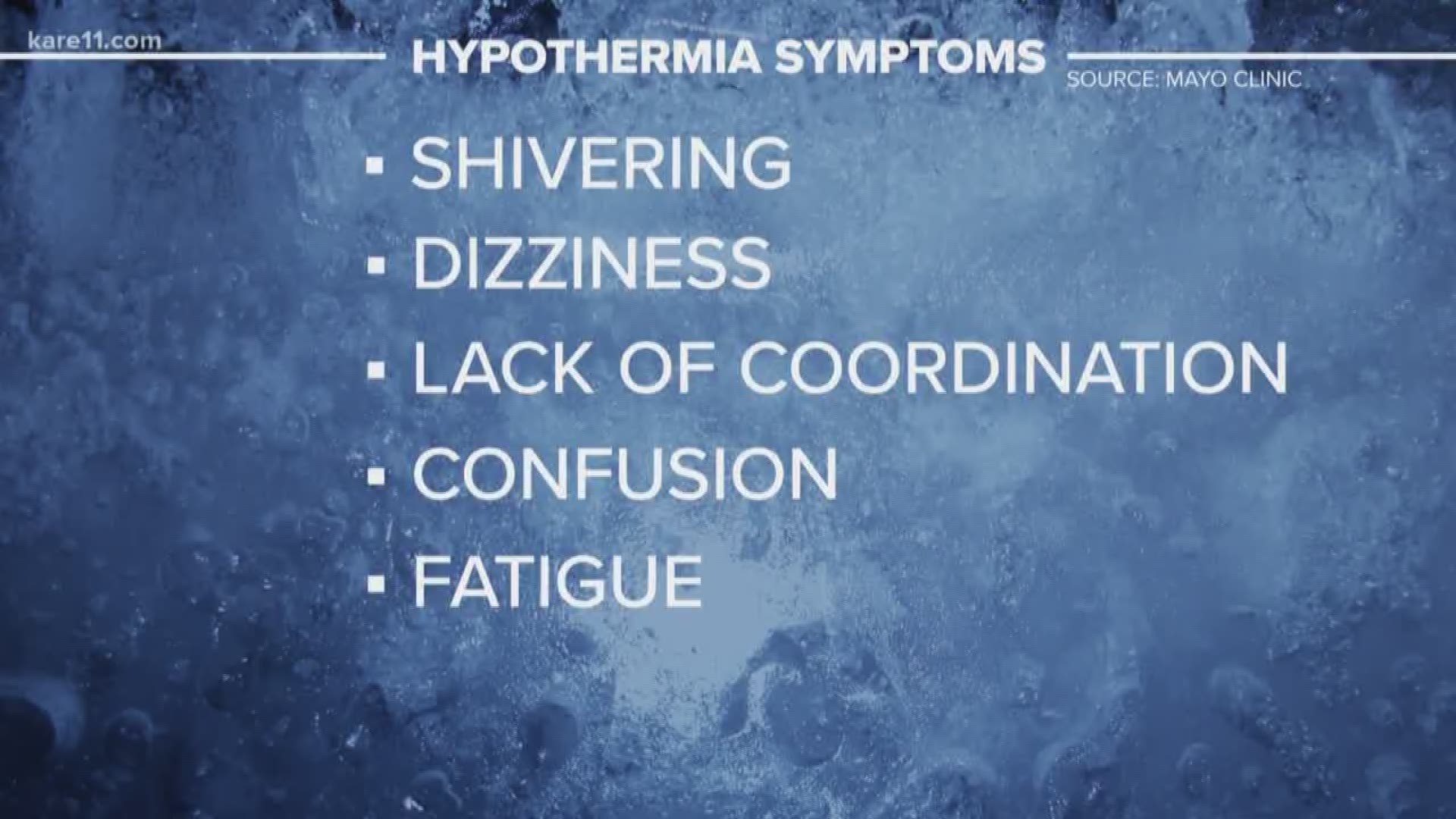 Watch out for signs of Hypothermia as deep freeze approaches