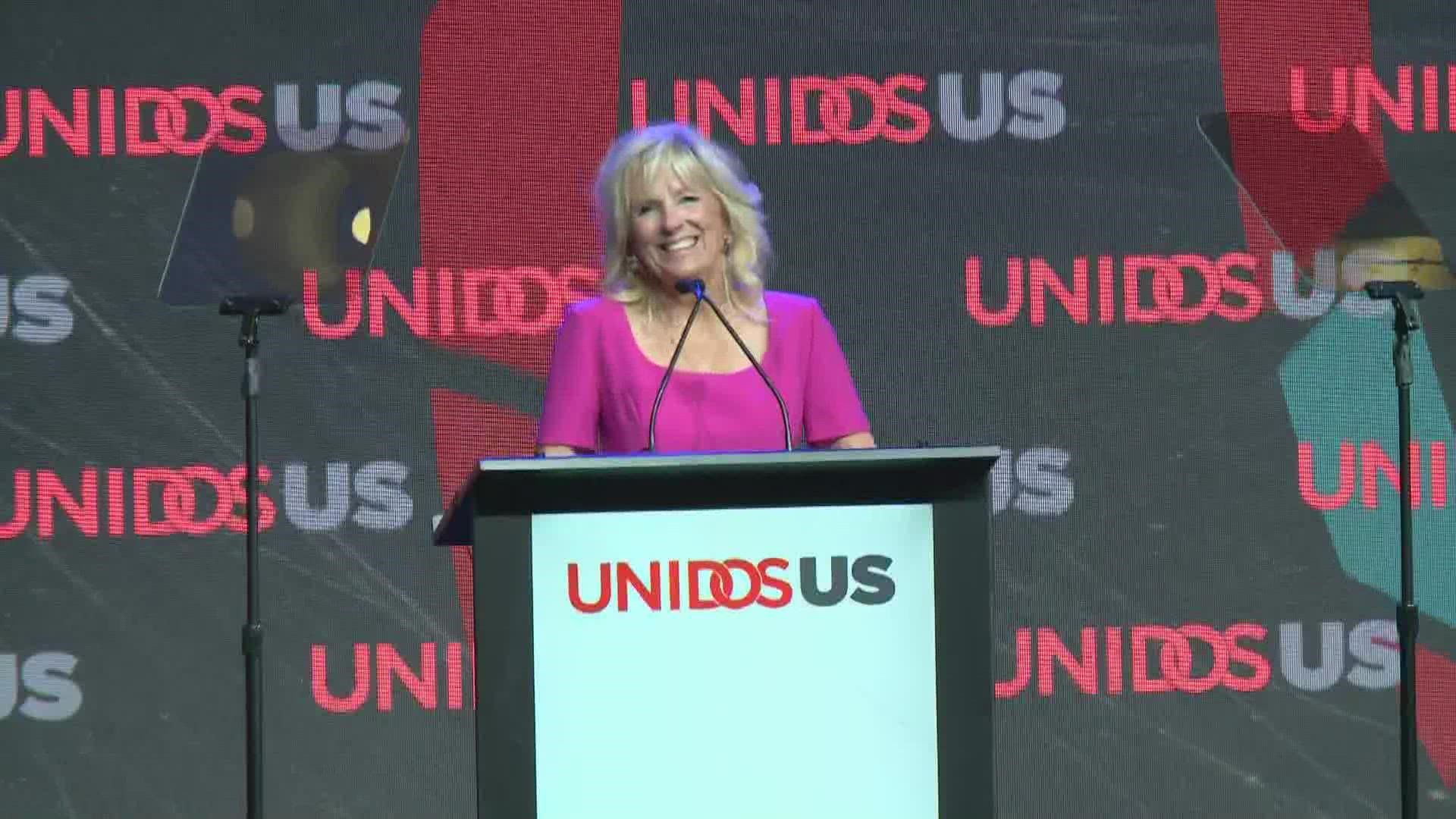 Dr. Jill Biden spoke at an event that is the largest gathering of Latino advocates, community members and businesses.
