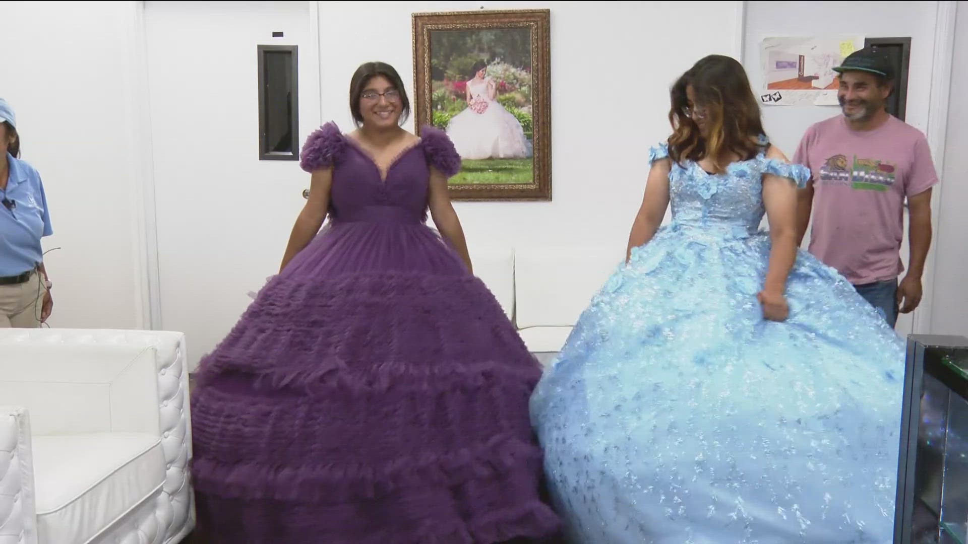 San Diego Honda surprises twins with their dream Quinceañera cake and  dresses