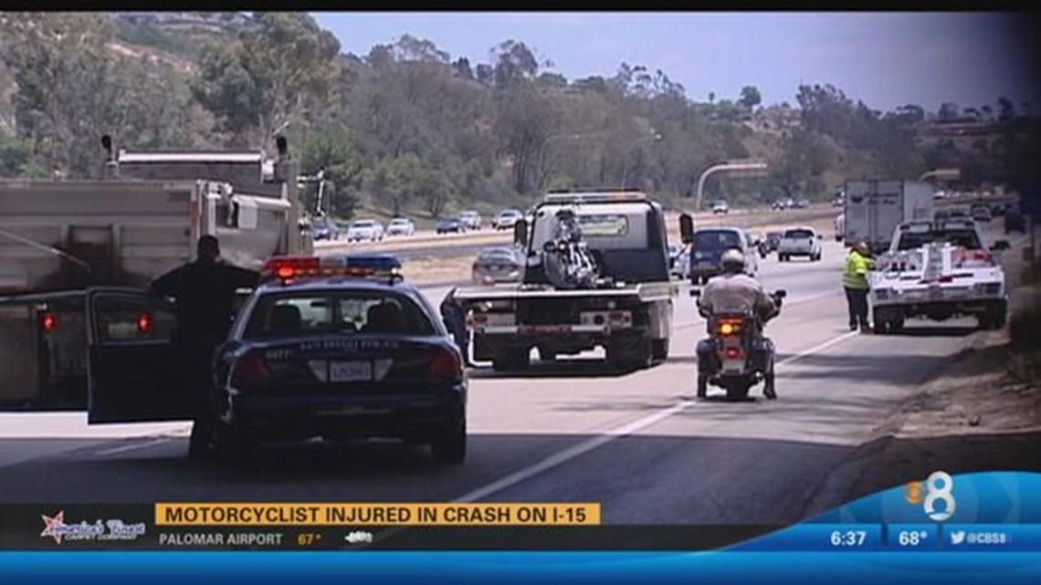 Motorcyclist injured in crash on I-15 | cbs8.com