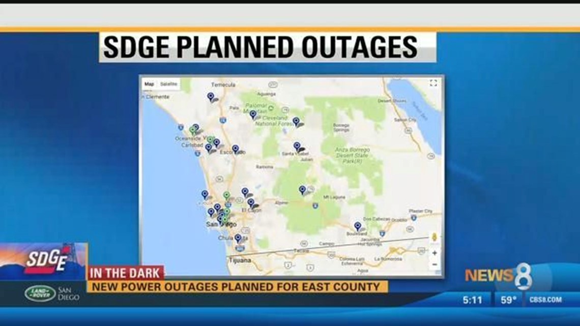 In the Dark New power outages planned for East County