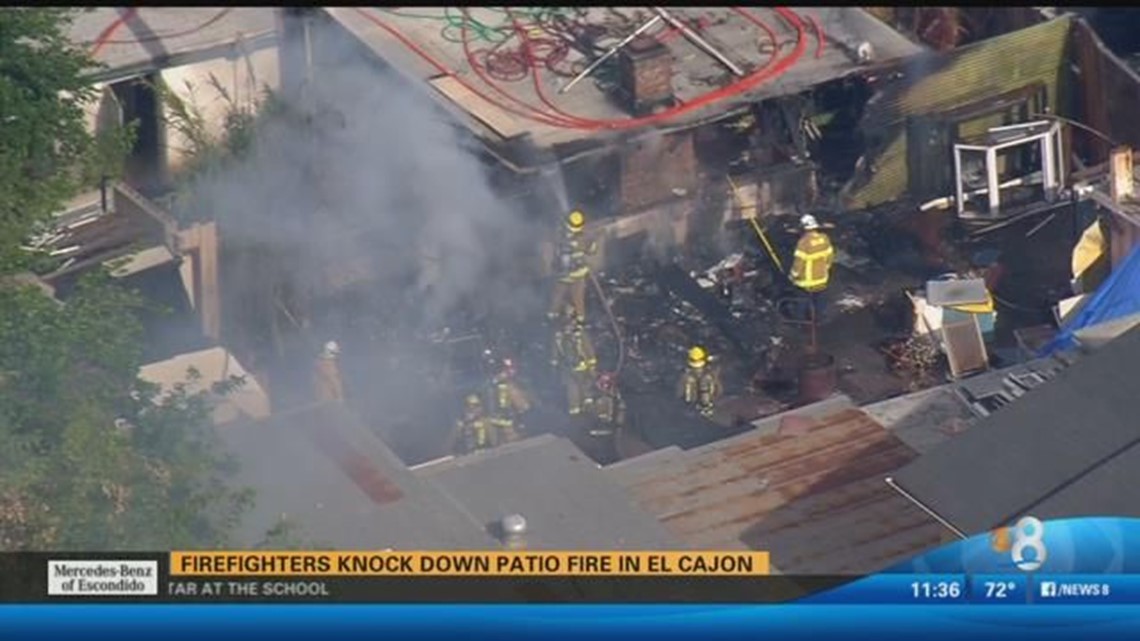 Firefighters knock down patio fire in El Cajon | cbs8.com