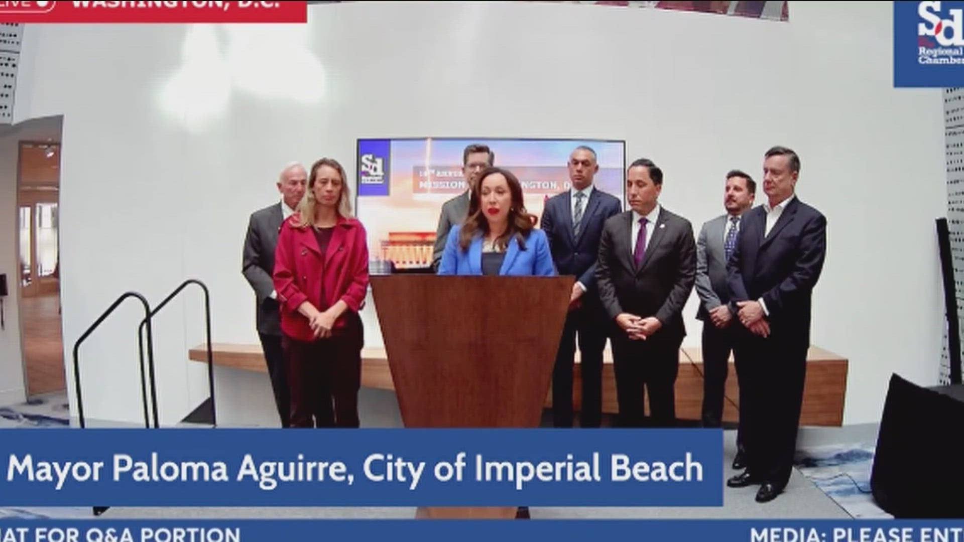A binational delegation from the San Diego region held a news conference calling on the federal government to take action on the sewage crisis.