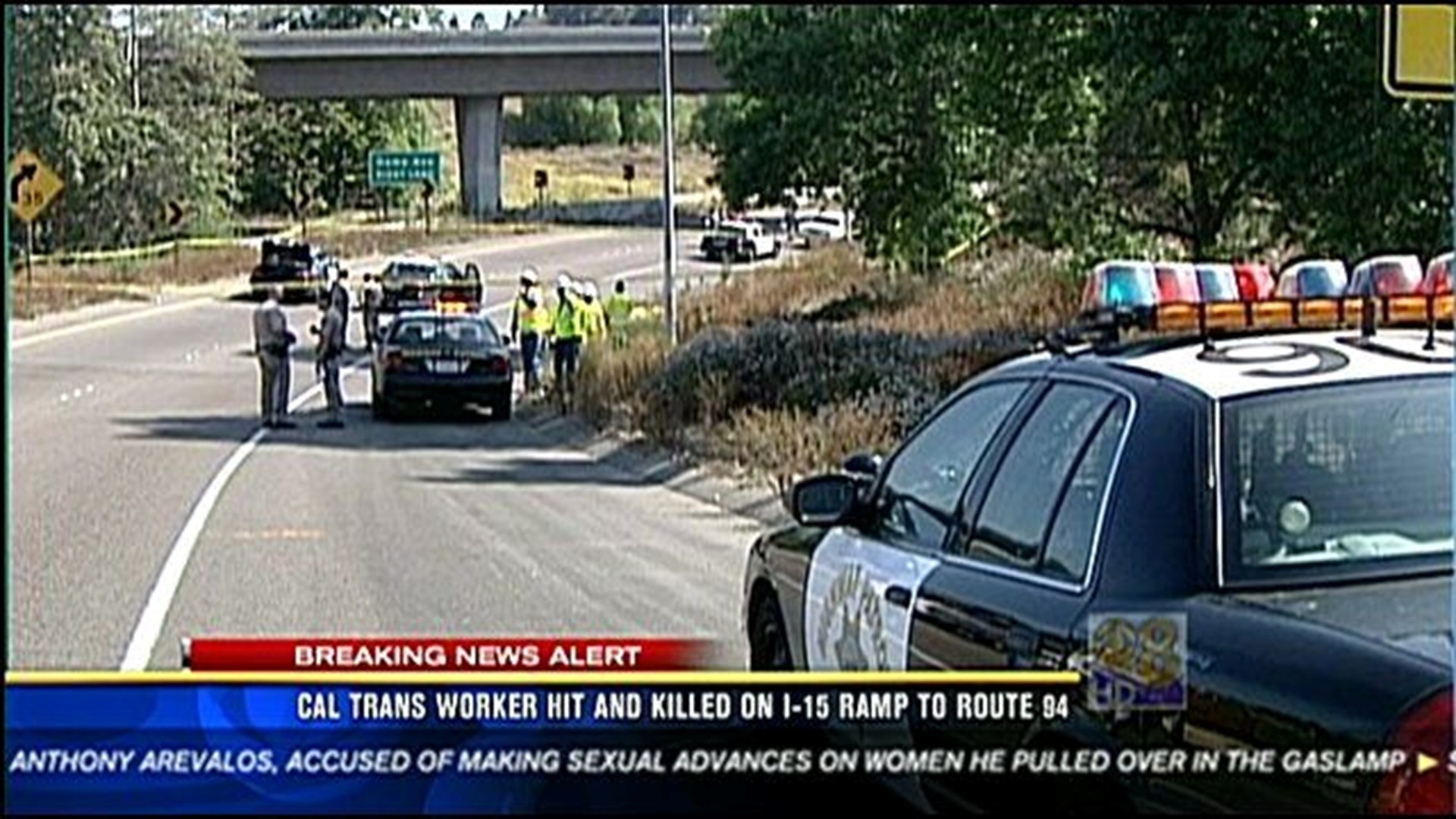 Car hits, kills Caltrans worker on freeway ramp