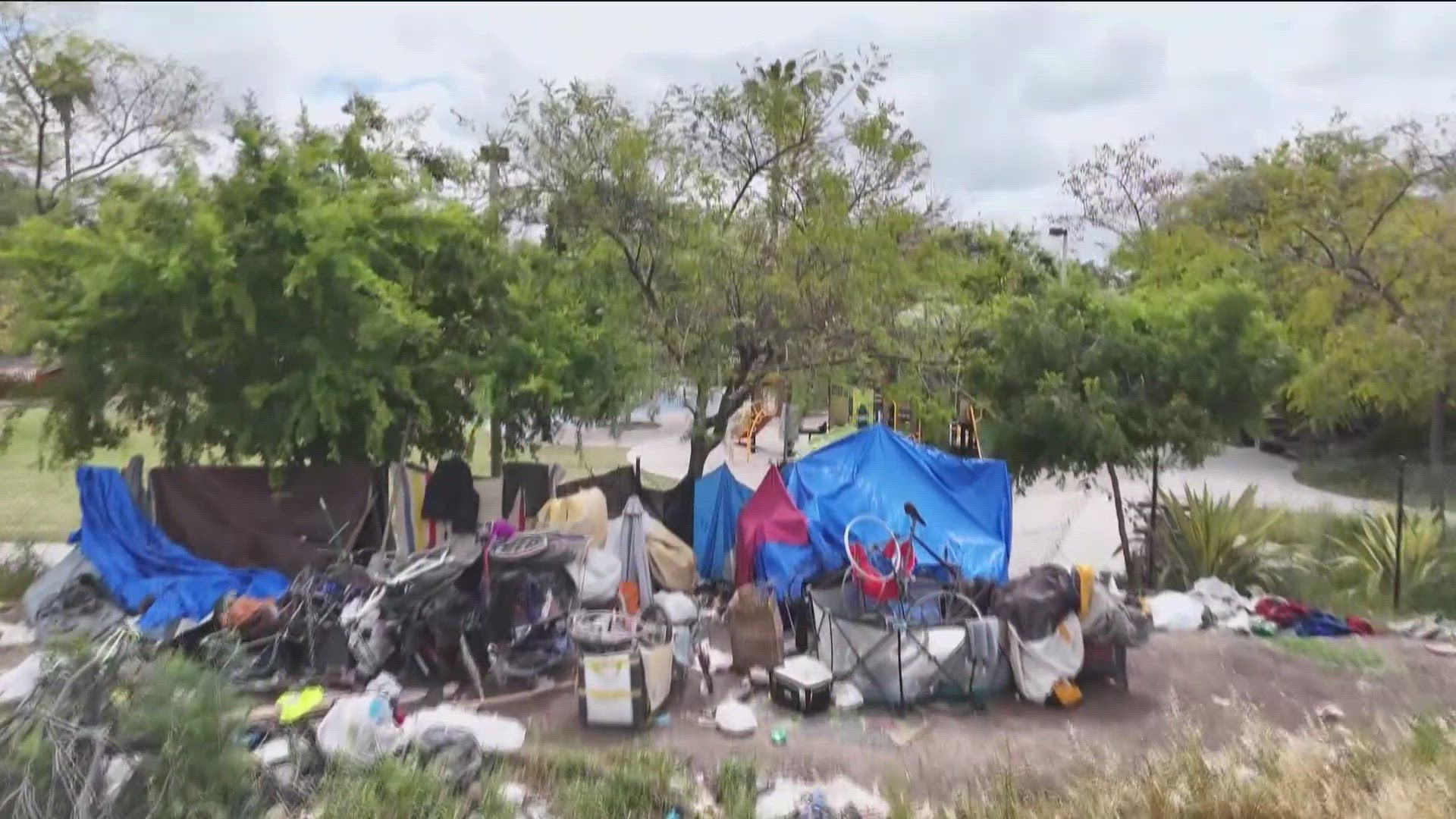 “With homeless camps here and trash and drug dealings, we can’t enjoy this park."