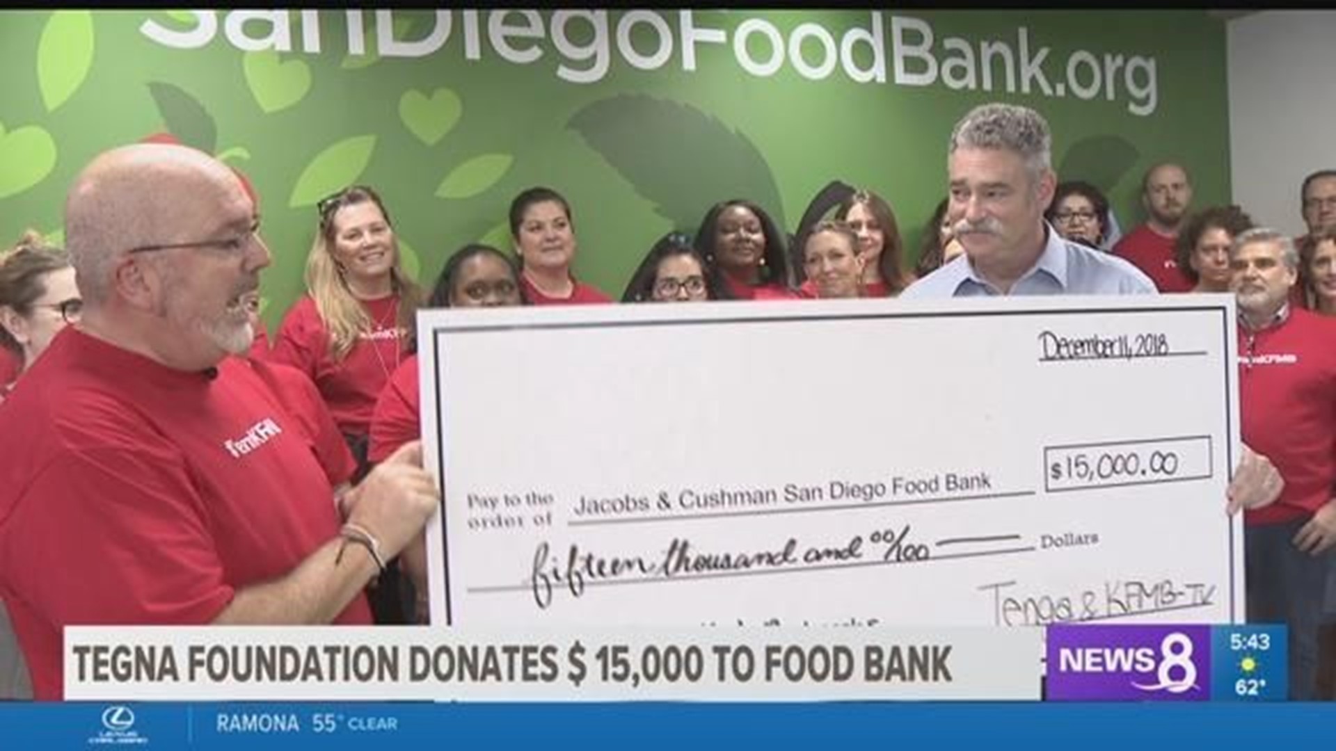 Team KFMB volunteers at San Diego Food Bank