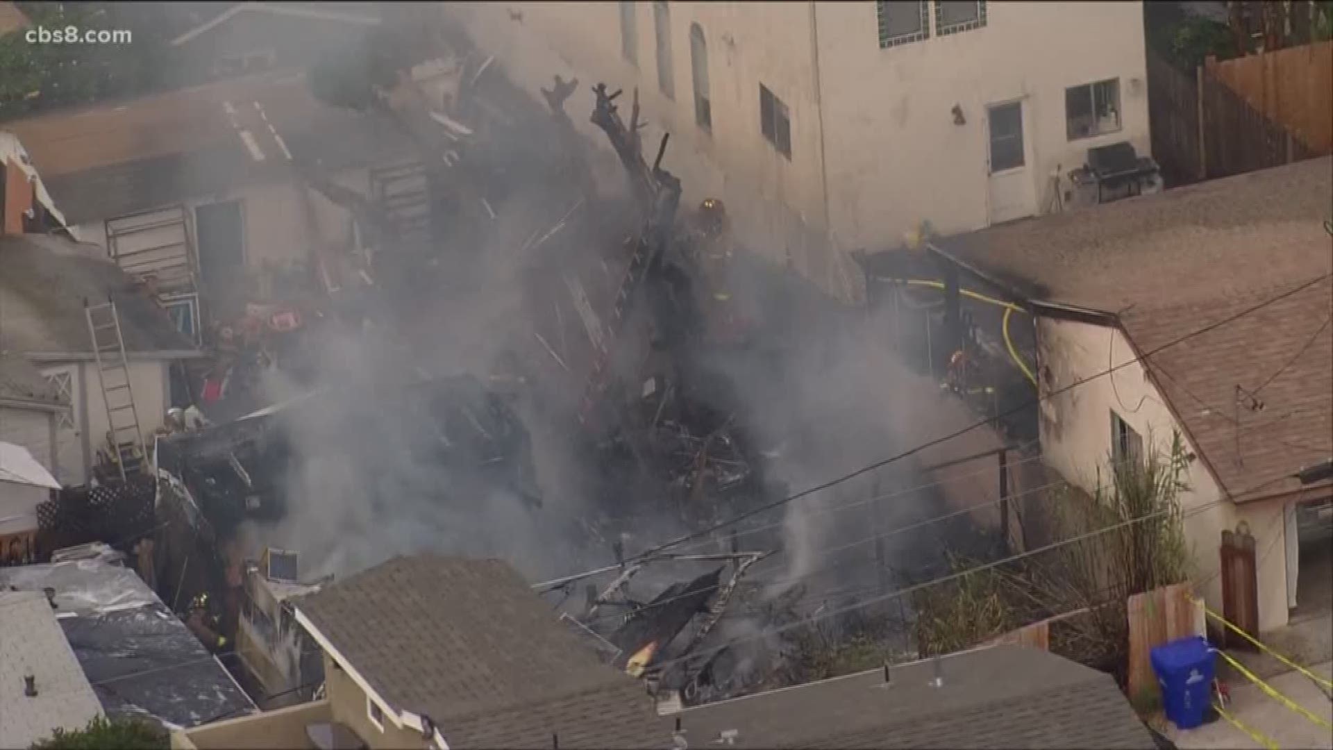 A residential fire that broke out in Ocean Beach destroys an RV and Camper on Froud Street.