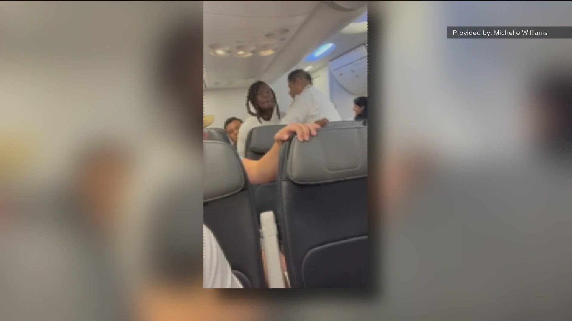 A woman from Lakeside recorded video of Brown fighting on plane in Mexico City.