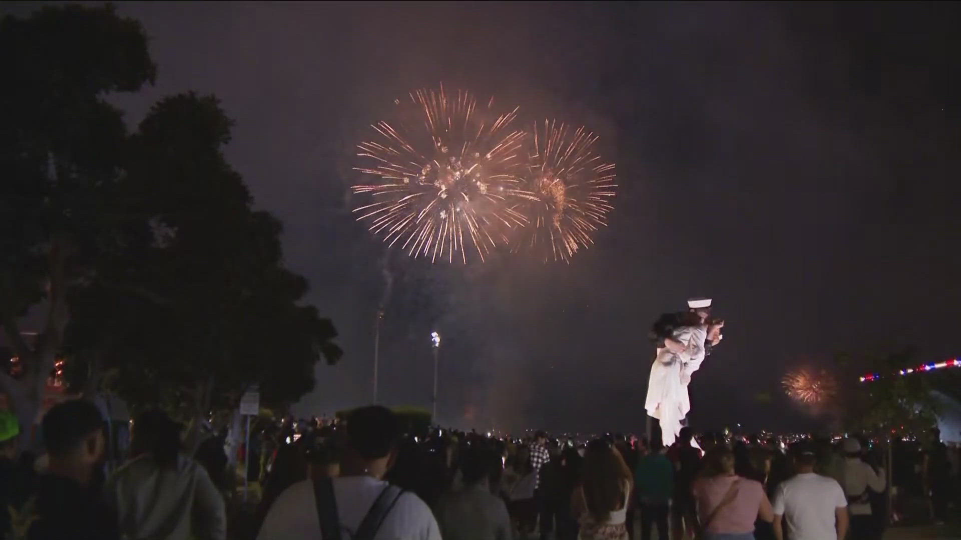 Hundreds of thousands of people across San Diego turned their eyes toward the sparkling lights in the sky as this military town celebrated Independence Day.