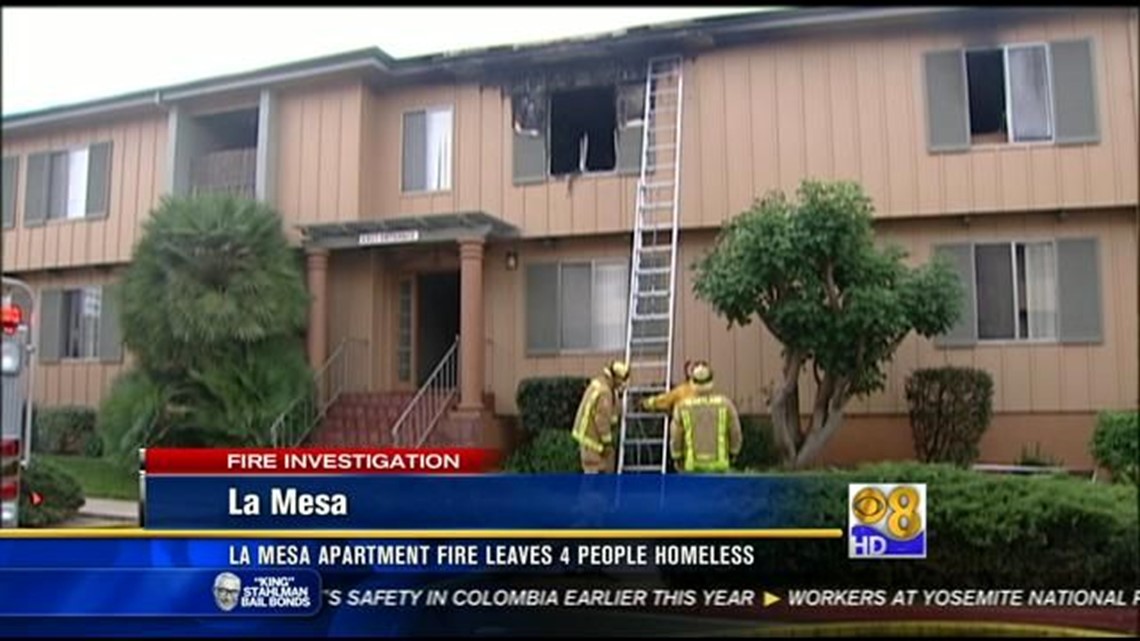 La Mesa apartment fire leaves 4 people homeless | cbs8.com