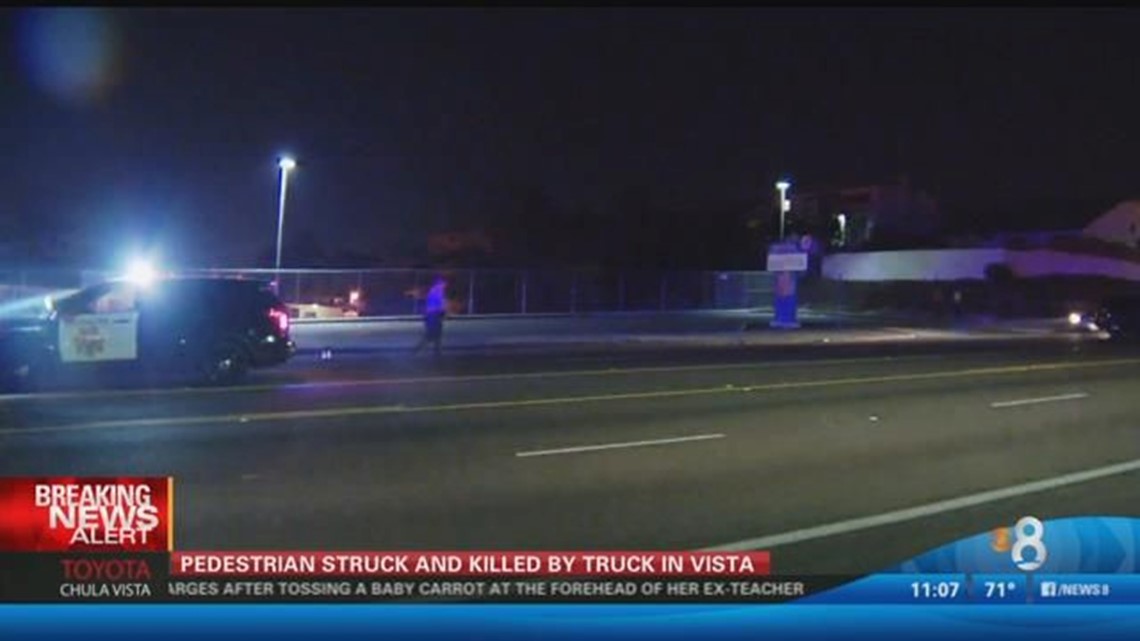 Pedestrian struck and killed by truck in Vista | cbs8.com