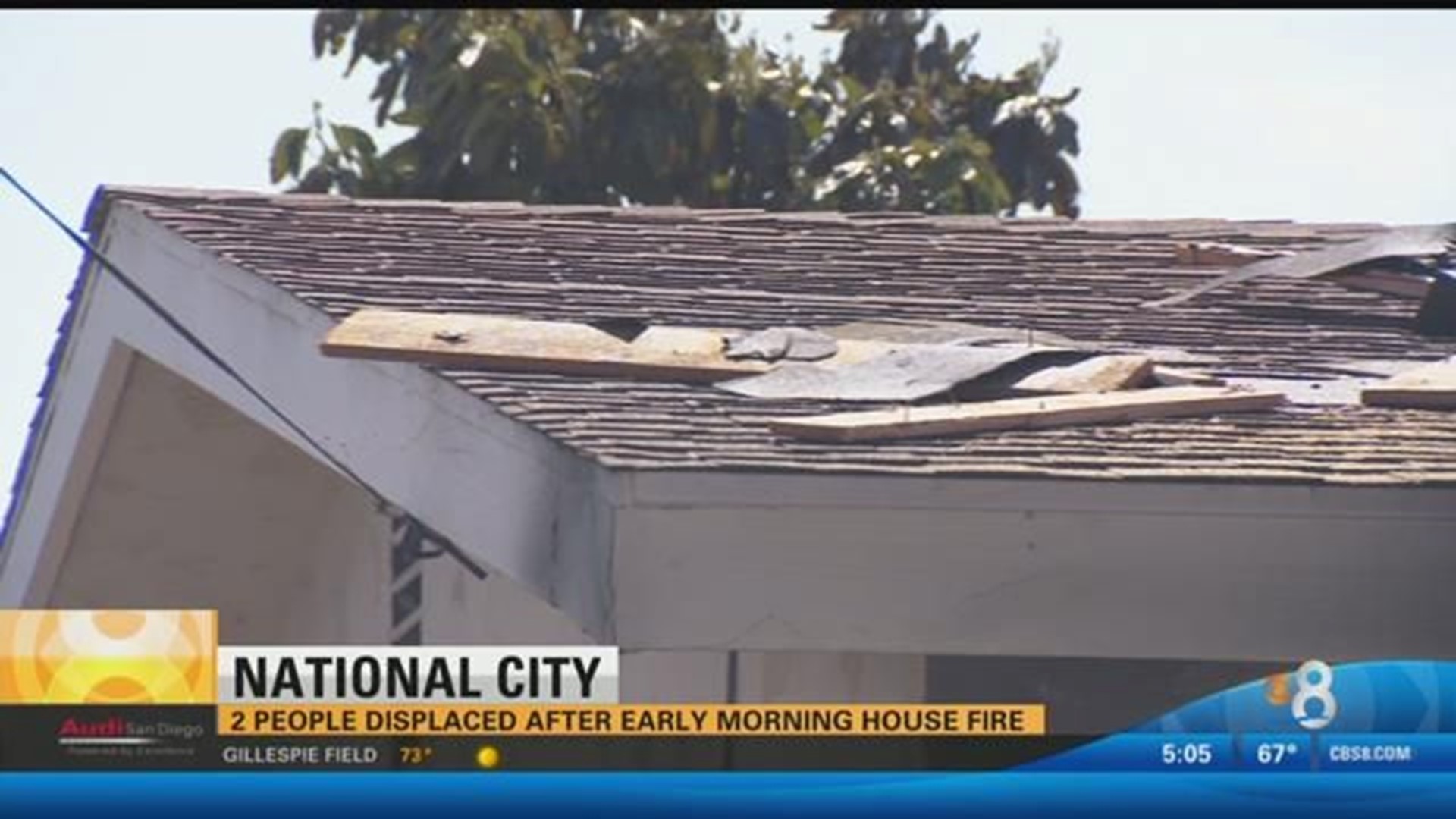 Two people displaced after early morning house fire | cbs8.com