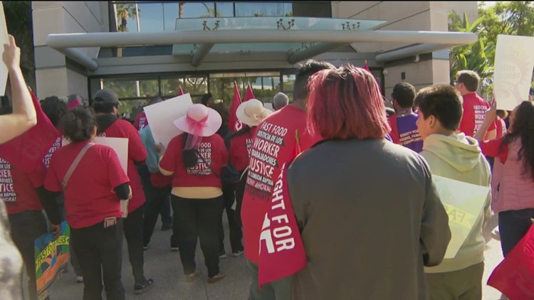 Fast food workers strike, protesting effort to overturn California labor law