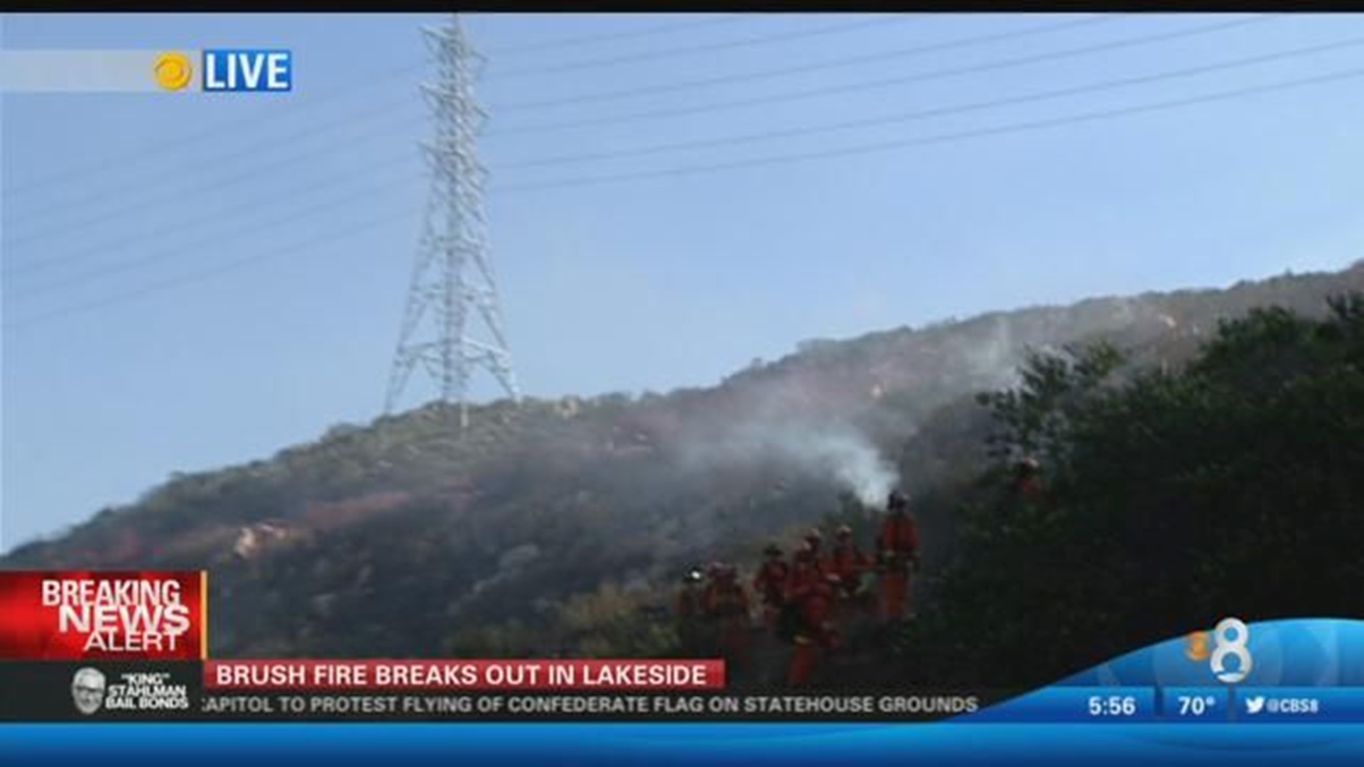 Cal Fire contains brush fire in Lakeside | cbs8.com
