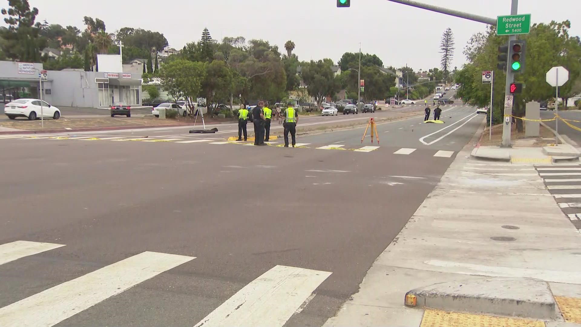 According to San Diego Police, a medic saw the pedestrian in the roadway and called it into dispatch around 4:30 am Thursday.