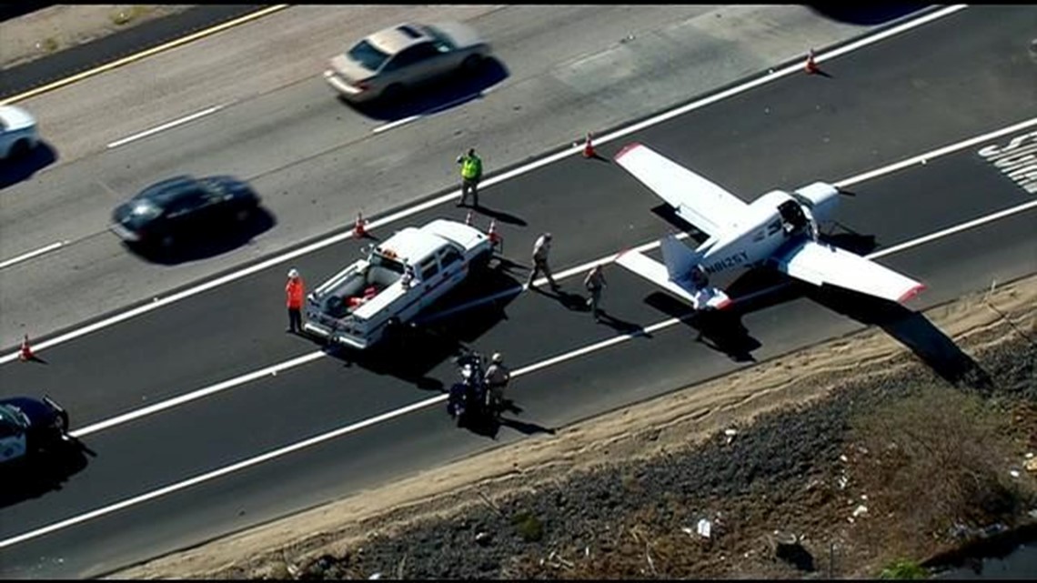 Plane makes emergency landing on I8 near 2nd Street in El Cajon