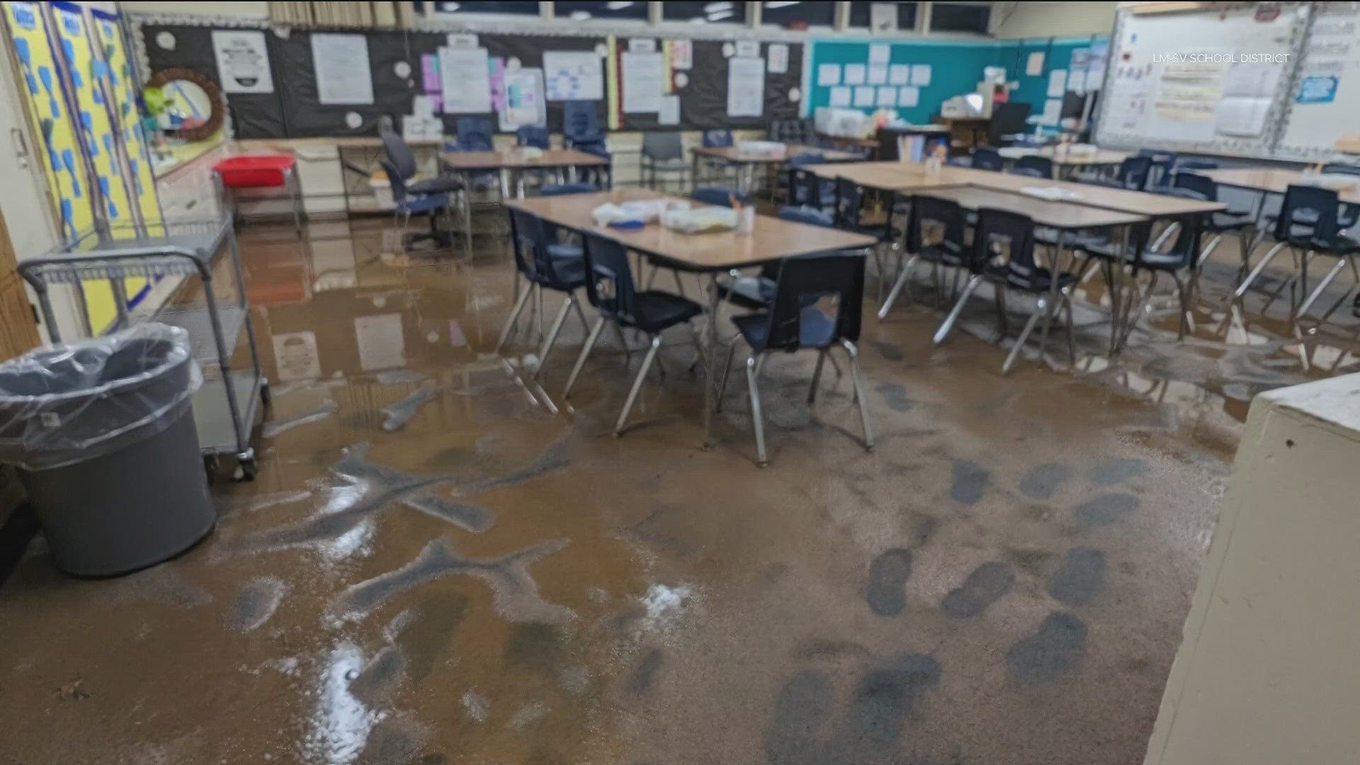 CBS 8 toured Bancroft Elementary School in Spring Valley to see the damages caused by floodwaters.