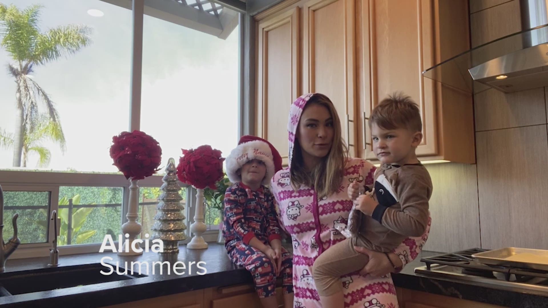 One of our favorite traditions is wearing our holiday onesies and baking for our friends.