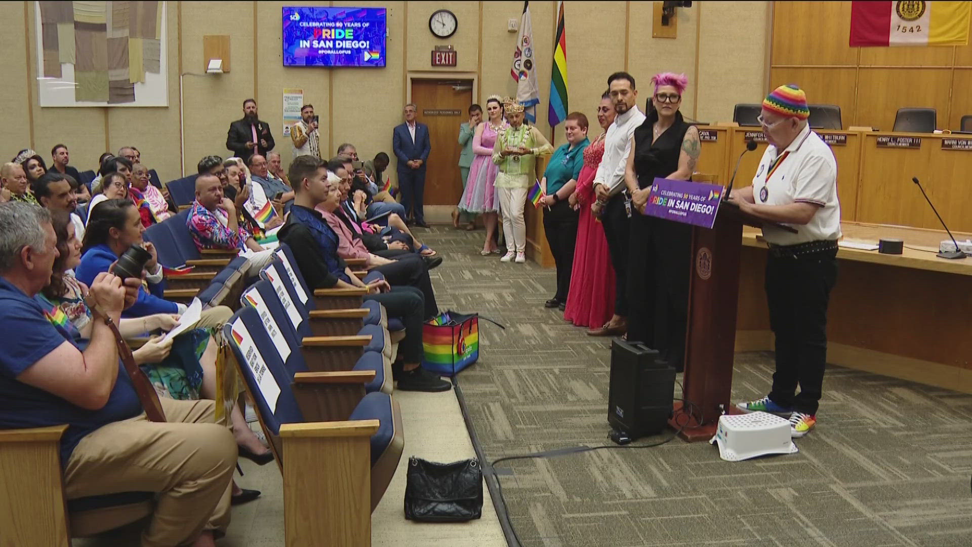 San Diego city leaders joined Pride honorees at city hall Monday morning to kick off San Diego Pride month.