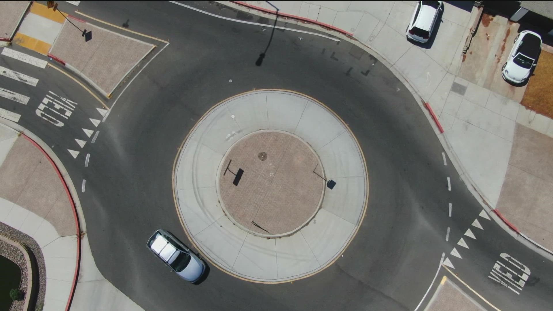 Residents say a traffic circle is poorly designed and dangerous